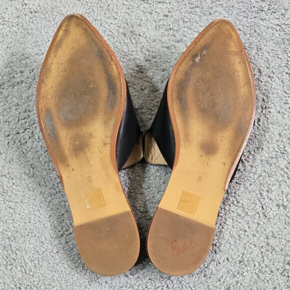 Madewell The Gemma Mule in Leather Black Slip On Flats Capsule G8388 - Picture 7 of 13